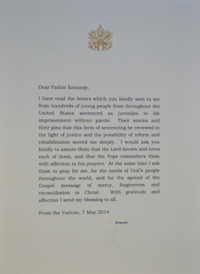 carta que el Pontífice ha dirigido al director del Jesuit Restorative Justice Initiative