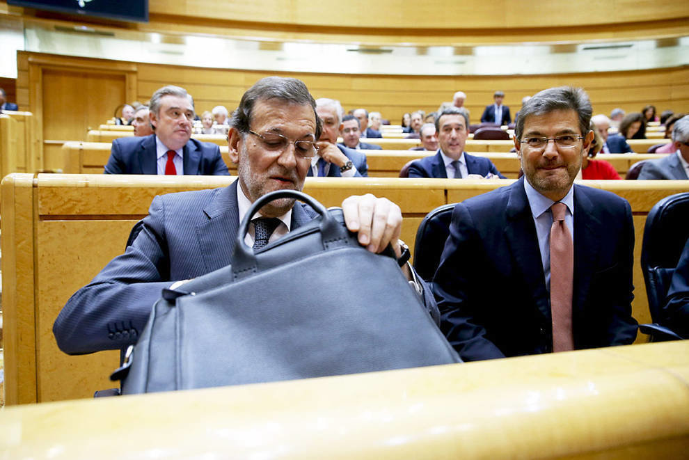 Mariano Rajoy junto a Rafael Catalá, ministro de Justicia. 