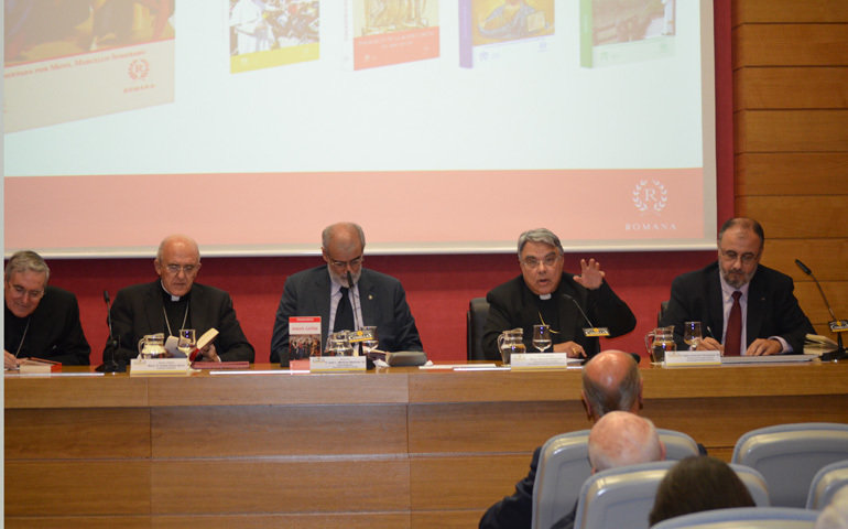 Lluís Sistach, Carlos Osoro, Julio Martínez, Marcello Semeraro y Pablo Guerrero. Foto: Alfa y Omega. 