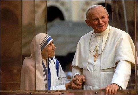 Madre Teresa y San Juan Pablo II