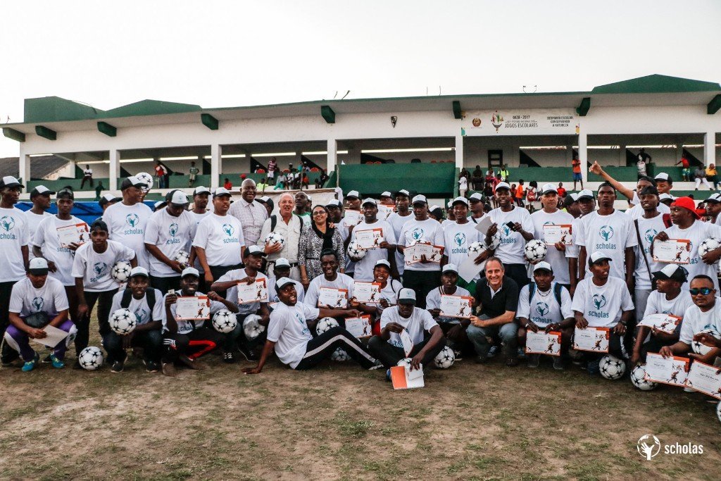 Participantes del Programa FutVal en Xai Xai, provincia de Gaza, Mozambique, en agosto de 2018.